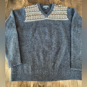 Banana Republic gray fair-isle crewneck sweater